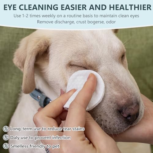 AOMIG Dog Eye Wipes for Discharge and Crust, Tear Stain Remover for Dogs, Gently Pet Wipes for Cats Eye Cleaner, Pet Wipers for Remove Eyes Debris Mucus Gunk, Puppy Ear Face Cleansing Pads 200ct - Image 7