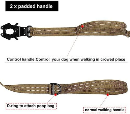 ICEFANG Tactical Dog Leash with Quick-Release Metal Clasp,Bungee-Dog Lead - Image 4