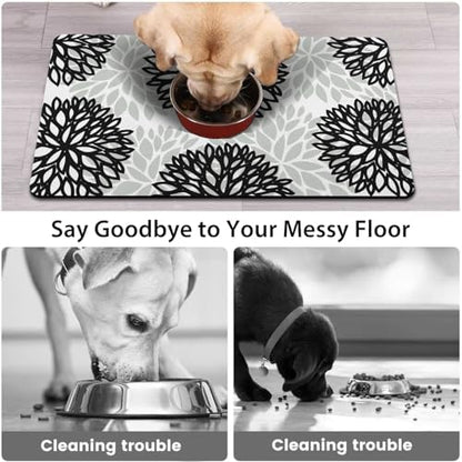 Dog Food Mat for Floors, Absorbent Pet Cat Food Bowl Mat, 17x27 in - Image 2