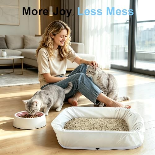 Drawstring Cat Litter Box Liners,30 Count 36" x 18" Jumbo Cat Litter Pan liners, 2 Mil Thick Claw Resistant Cat Pan Liner (White, 36" x 18" (30 Counts)) - Image 7
