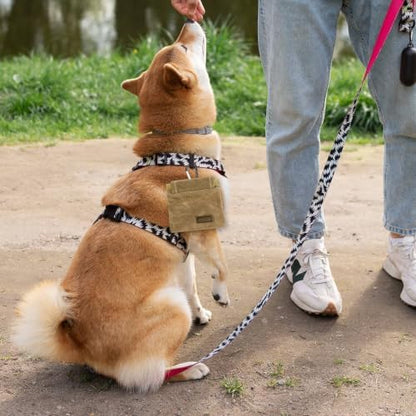 Dog Treat Pouch, Portable Auto Closing Dog Training Treat Bag with Carabiner, Hands Free Pocket Sized Snack Reward Pouch for Puppy Walking Travel Outdoor Use, Brown - Image 7