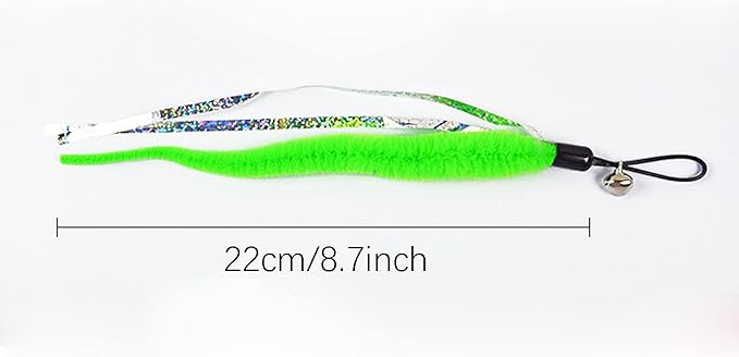 10Pcs Cat Worm Toys Refills, Interactive Cat Wand Toy Replacement, Cat Worms Refills with Bell, Feather Worm Teaser Refill Attachments for Indoor Kitty Kitten Cat Puppy Exercise Play