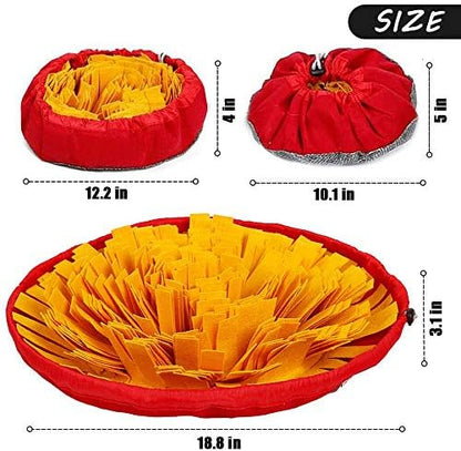 AWOOF Pet Snuffle Mat for Dogs, Interactive Feed Game for Boredom, Encourages Natural Foraging Skills for Cats Dogs Bowl Travel Use, Dog Treat Dispenser Indoor Outdoor Stress Relief (Yellow) - Image 5