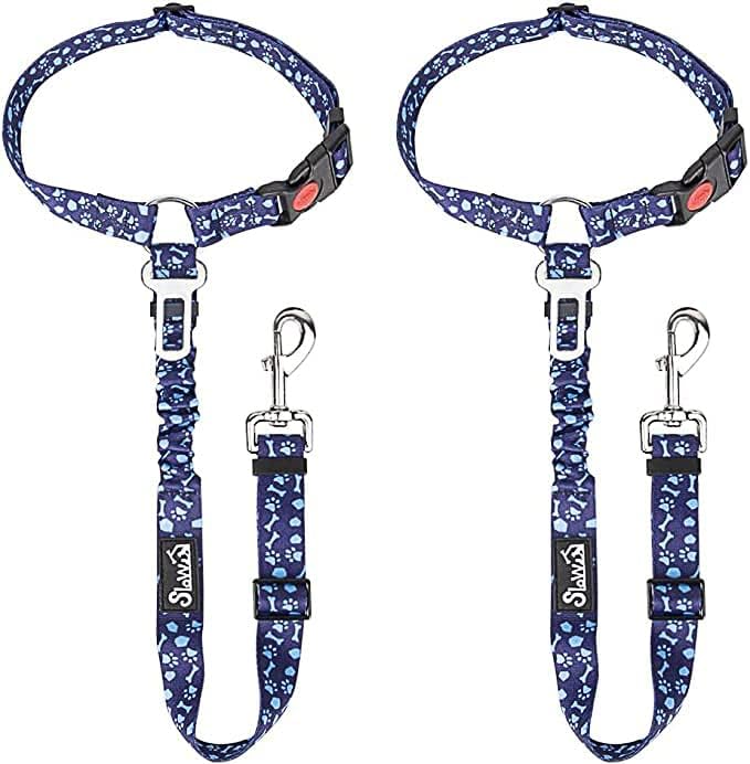SlowTon Dog Seat Belt for Car, 2 Pack Dog Car Harness Seatbelt with Bungee by SlowTon