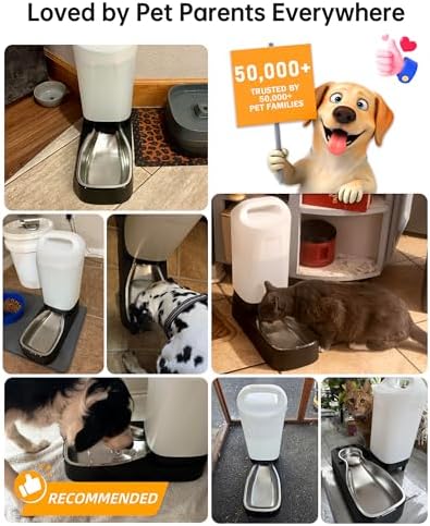 Automatic Dog Water Bowl Dispenser with Filter - 2.4 Gal Large Gravity Auto Pet Water Feeder Waterer with Stainless Steel Bowl & Easy Carry Handle for Large Dog Cat Multi Pet Use - Image 6