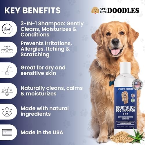 Dog Shampoo for Sensitive Skin with Oatmeal & Aloe, Hypoallegenic Tearless - Image 2