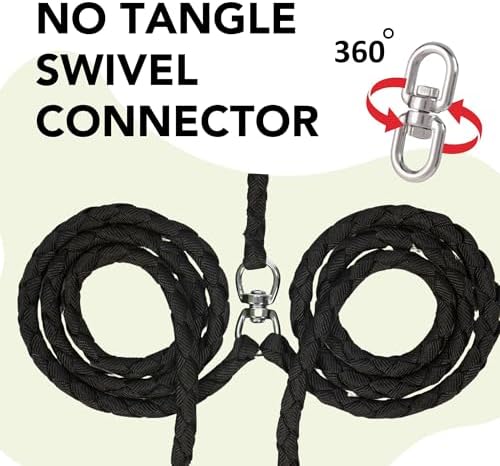 Caldwell's Pet Supply Co. Dual Dog Leash, Double Dog Leash for Two Dogs, Tangle Free, Heavy Duty Double Ended Tandem Leashes with Padded Handle with Tangle-free Swivel, for Small, Medium or Large Dogs - Image 3