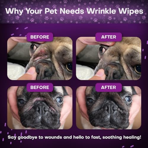 Petazy Bulldog, Frenchie & Pug Wrinkle Wipes - Face, Folds & Tail, 50ct - Image 3