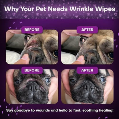 Petazy Bulldog, Frenchie & Pug Wrinkle Wipes - Face, Folds & Tail, 50ct - Image 3