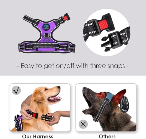 PHOEPET Reflective Dog Harness Large Breed Adjustable No Pull Vest - Image 3