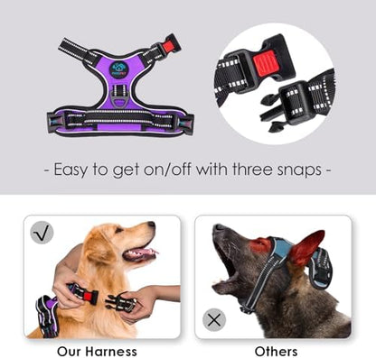 PHOEPET Reflective Dog Harness Large Breed Adjustable No Pull Vest - Image 3