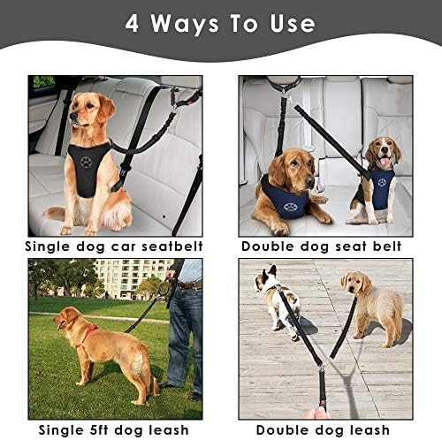 Lukovee Double Dog Car Seat Belt, No Tangle Headrest Restraint - Image 6