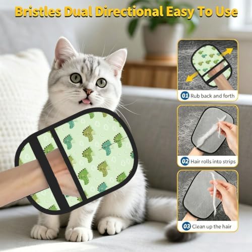 Crocodile Pet Hair Removal Glove Brush Pet Hair Remover Tool for Carpet - Image 6