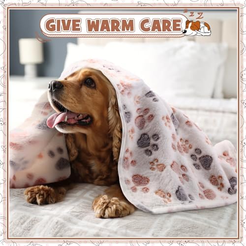 Tegeme 12 Pcs Puppy Blanket for Cat, Dark Gray, White, 30 x 20 Inch Camel - Image 3