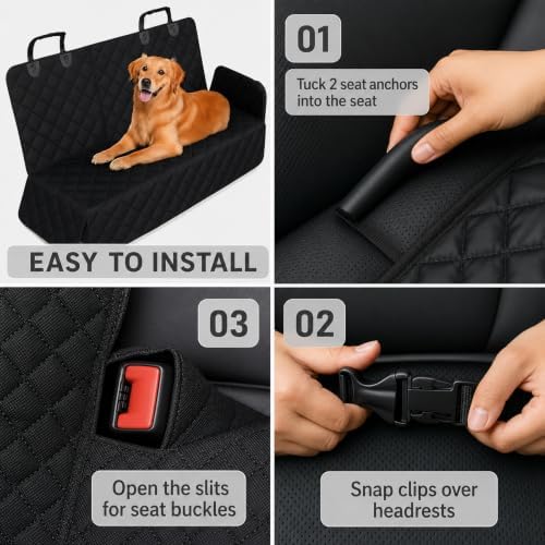 Dog Car Seat Protector, Back Seat Cover for Dogs, SUV & Car Seat Covers 54" - Image 3