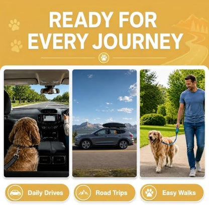 Dog Seat Belt for Car 2 Pack, 3-in-1 Adjustable-Length Bungee Tether - Image 7