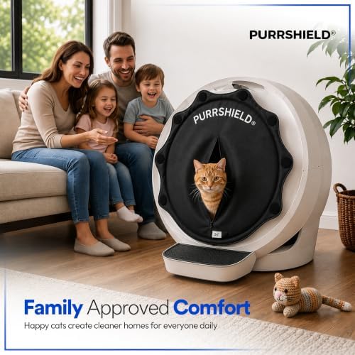 | Universal Self-Cleaning Cat Litter Box Cover – Odor Control | Dust Reduction & Privacy Shield | Allergen Barrier | Fits 21"-24" Round Opening | Disposable - Image 6