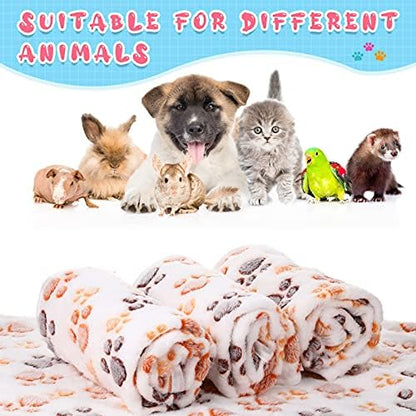Tatuo 4 Pack Fleece Dog Blanket for Pet,White,41 x 30 Inch,Paw - Image 6
