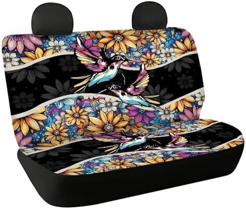 AFPANQZ Hummingbird Pattern Car Rear Bench Protective Car Seat Cover Back Seat Only Car Truck SUVs Polyester Fabric Car Backseat Cover Universal Fit Full Wrap Dust-Proof Seat Cover by AFPANQZ