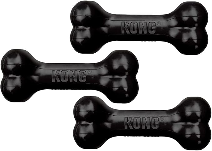 Kong Extreme Goodie Bone Dog Toy - Medium, Black x 3
