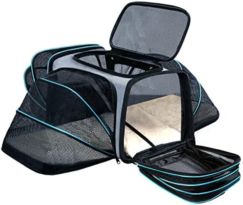 Cat Dog Airline Approved Expandable Pet Carrier for Small Pets by TDHDIKE