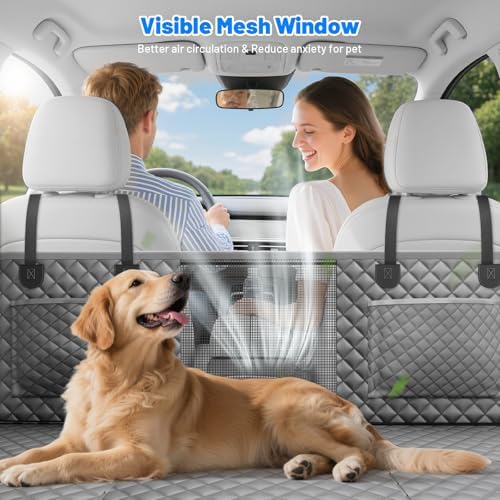 Dog Car Seat Cover for Back Seat,Hard Bottom Hammock Hold 400lbs For Cars - Image 4