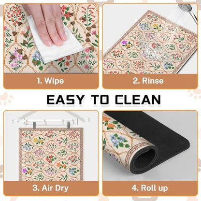 Absorbent Pet Dog Bowl Mat for Food and Water, Pet Cat Food Feeding Mat with Non Slip Rubber Backing, Dog Food Mats for Floors Waterproof, 24"x32" - Image 6
