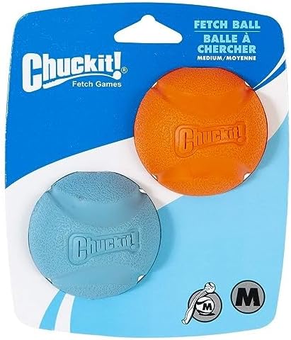 Chuckit! Medium Fetch Ball 2.5", 2 Pack (Colors Vary) by Chuckit