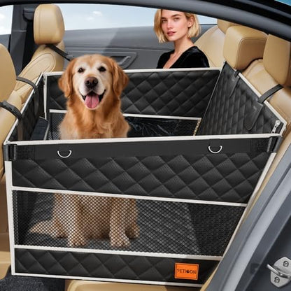 PETICON Large Dog Car Seat, Back Seat Extender for Pets with Hard Bottom by PETICON