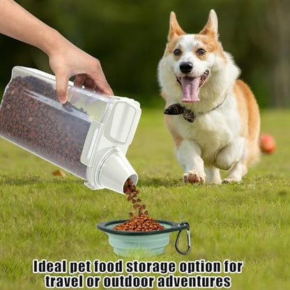 2 Pack 3 Lbs Pet Dog Cat Bird Seed Food Storage Containers for Travel Beige - Image 3