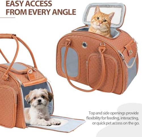 Dog Purse Carrier for Small Dogs, Airline Approved Pet Carrier Purse with Mesh Windows, Soft-Sided Travel Bag for 5–9 lbs Puppy & Cats, Lightweight Tote for Travel & Daily Outings - Image 4