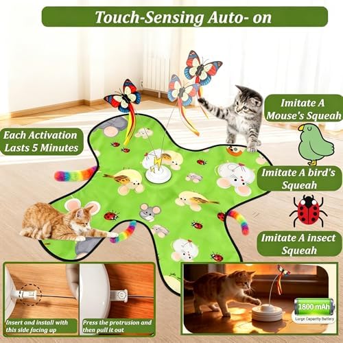 Interactive Cat Toys for Kitten & Adult Cats 3-in-1 Touch Activated - Image 3
