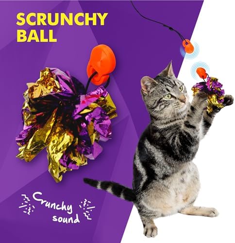 Cat Amazing Snatch Pack - 5 Magnetic Attachments for The Snatch Magnetic Wand Toy - Catnip Mouse, Rattle Snake, Crinkle Fish, Scrunchy Ball and Feather - Cat Teaser Toys - Really Catch! - Image 4