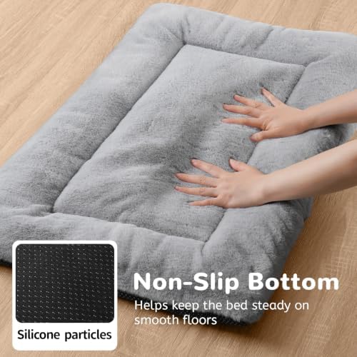 Dog Crate Pad, Washable Cozy Dog Bed Mat for Large Dogs 42"x28", Gray - Image 6