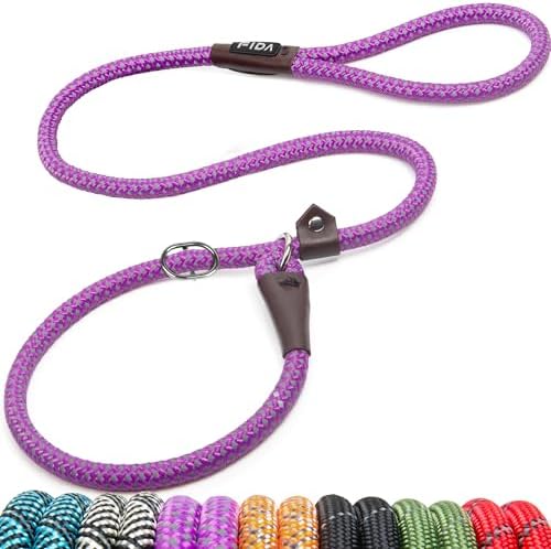 Fida Durable Slip Lead Dog Leash, 4 FT x 1/2" Dog Training Leash, Purple by Fida