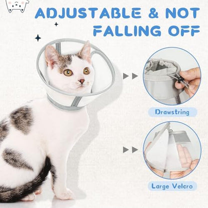 Supet Cat Cone Collar Soft, Air Mesh Recovery Collar to Stop Licking, Breathable Neck Cone Alternative, Lightweight Cat Head Cone Anti Scratch (S) - Image 6