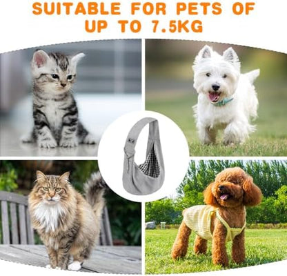 Dog Sling Carrier with Padded Strap, Reversible Pet Carrier for Cat Dogs, Hands Free Puppy Sling with Pocket, Dog Carriers for Small Dogs Cats, Cat Purse Bag Outdoor Travel Safety Harness - Image 7
