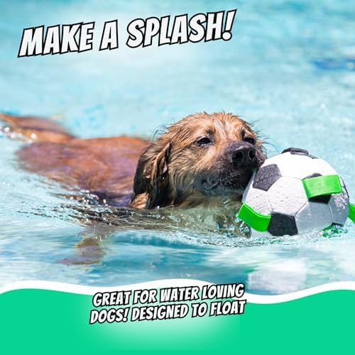 Hyper Pet Grab Tabs Dog Soccer Ball with Straps (7.5") Indoor or Outdoor; Interactive Durable Fetch Ball with Tug Toy for All Dog Breeds - Image 5