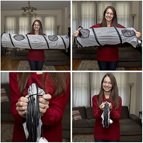 PetLike Cat Tunnel for Indoor Cats Collapsible Pop-up Pet Tube Peek Hole Hideaway Play Toys for Cats with Ball - Image 6