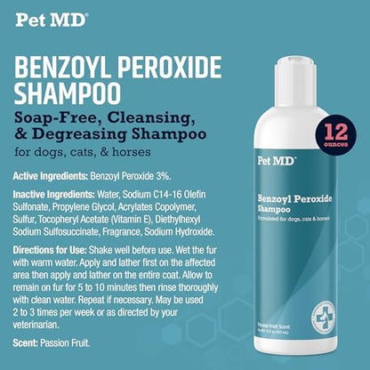 Pet MD - Benzoyl Peroxide Shampoo for Dogs and Cats - Effective for Skin Conditions, Dandruff, Itch Relief, Acne and Folliculitis - Citrus Scent - 12 oz (Pack of 2) - Image 6