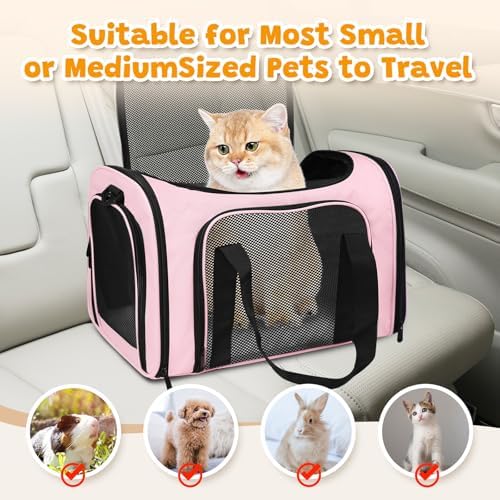 Cat Carrier Soft Up to 16 Lbs, Breathable Pet Travel Bag with Steel Frame - Image 4