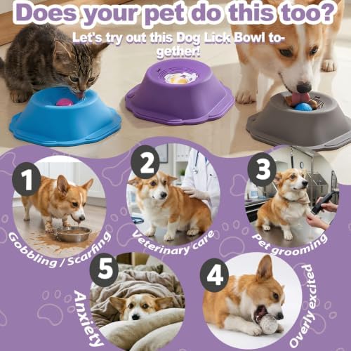 Dog Licking Bowl with Rolling Ball, Lick Toy, Anti Boredom Toys - Image 5