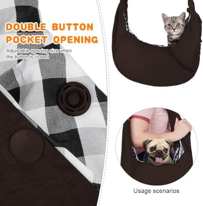 Dog Sling Carrier with Padded Strap, Reversible Pet Carrier for Cat Dogs, Hands Free Puppy Sling with Pocket, Dog Carriers for Small Dogs Cats, Cat Purse Bag Outdoor Travel Safety Harness - Image 5