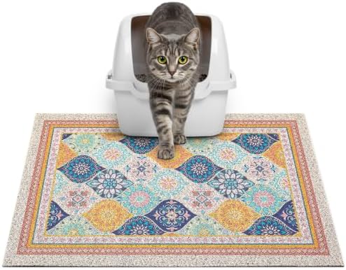 Glittme Cat Litter Mat, 24"x15" Non-Slip Washable Trapping Mat for Cats by Glittme