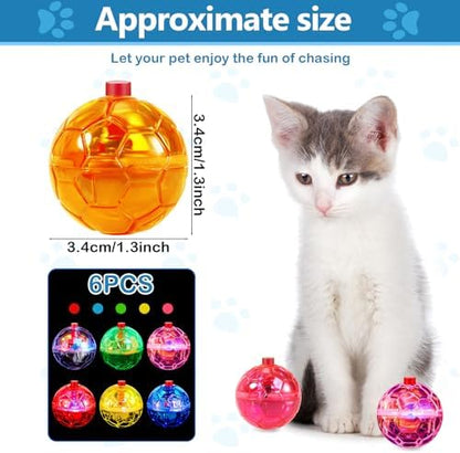 Sratte 6 Pcs Cat Ball Ghost Hunting Light up Toy, Bright Color - Image 2