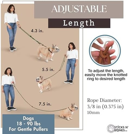 Hands Free Dog Leash, Waist Leash for Dog Walking, Crossbody, Multifunctional, Black Dog Lead, Running, 2 Dogs, Dual Handle, Dog Training, Adjustable Lead 4.3ft - 7.5ft, 3/8" (10mm) Diameter. - Image 6