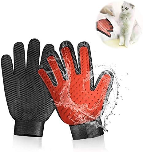 Pet Grooming Glove Hair Remover Brush Gentle Deshedding Efficient Pet Mitt Pet Massage Gloves Left & Right Hand Draw Dogs Cats Horses Long Short Fur (1Pair Left & Right Hand) by STARROAD-TIM