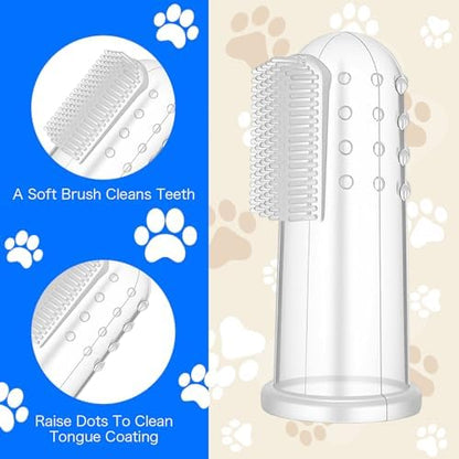 10 Pieces Dog Finger Tooth Brushing Kit, Finger Toothbrush for Cat Dogs Puppy Kitten Fingers Toothbrushs with Silicone Bristles Cat Teeth Cleaning Brush Pet Dental Care & Teeth Cleaning for All Pets - Image 3