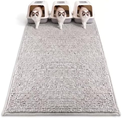 Pieviev Soft Chenille Cat Litter Box Mat, Ultra Absorbent, 48'' x 36'' by Pieviev