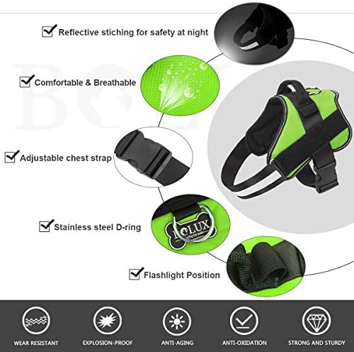 Dog Harness, No-Pull Reflective Dog Vest, Breathable Adjustable Pet Harness with Handle for Outdoor Walking - No More Pulling, Tugging or Choking Small (Pack of 1) Green - Image 2